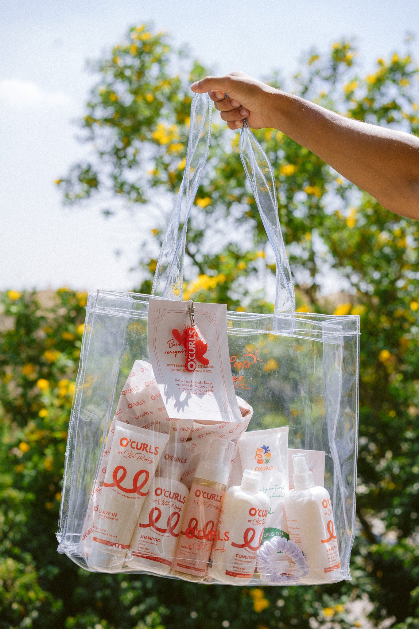 Complete curl-care routine bag