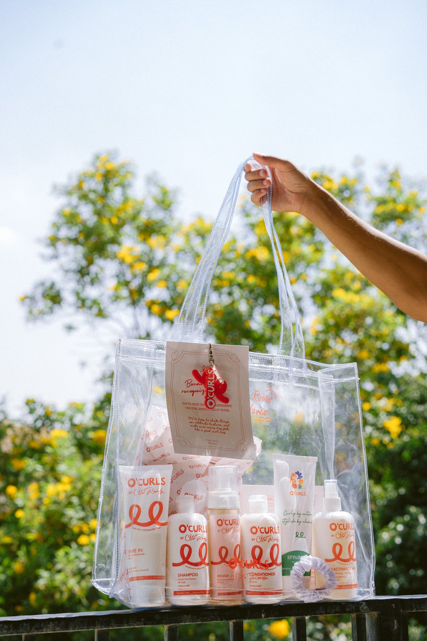 Complete curl-care routine bag